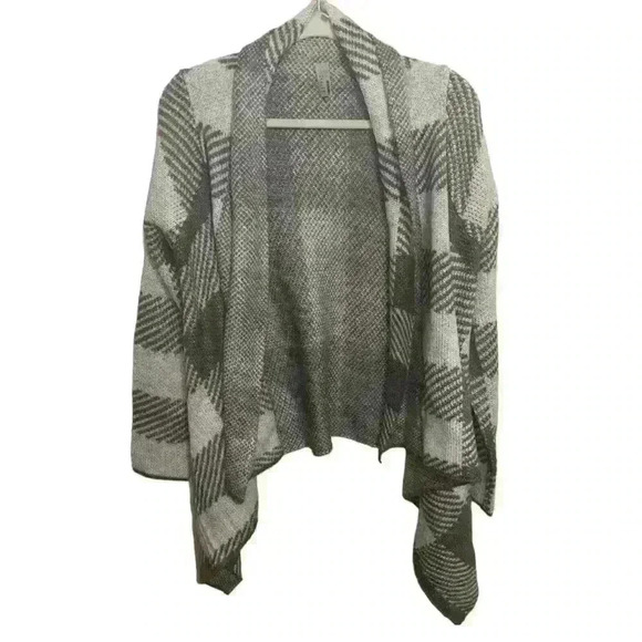 Maurices Shawl Neck, Open Cardigan Gray White Plaid Houndstooth NWT Size XS - Picture 1 of 4